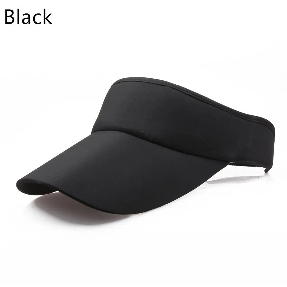 Women Tennis Golf Sun Visor Unisex Cap Hat Headband Quake black