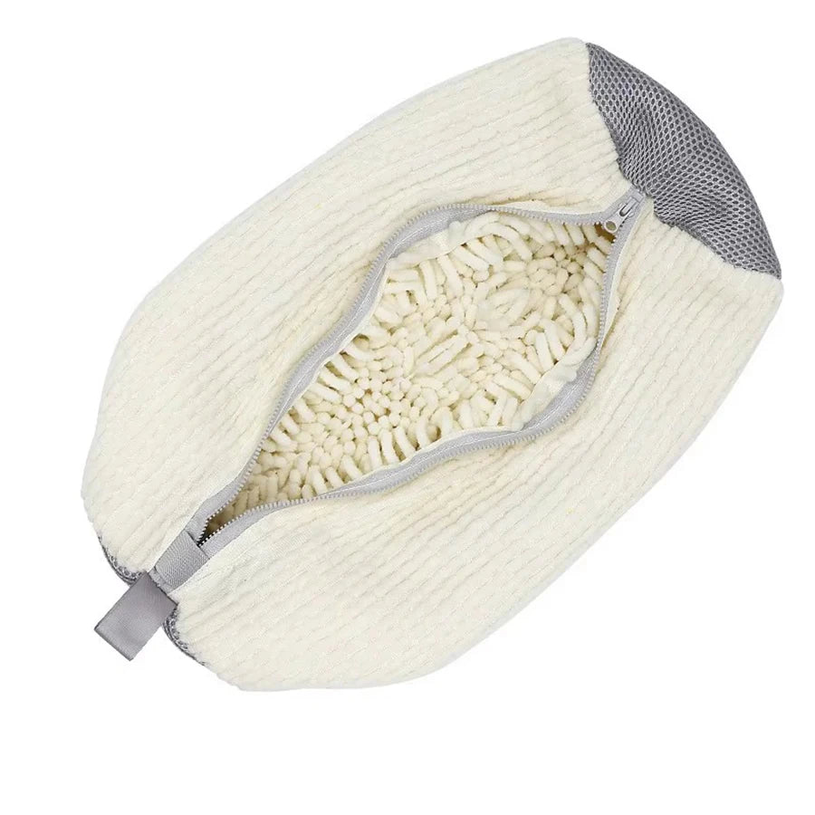 Lazy Shoe Washing Bag for Washing Machine Home Shoe Laundry Protector Prevent Deformation Mesh Cleaning Pouch Quake WHITE