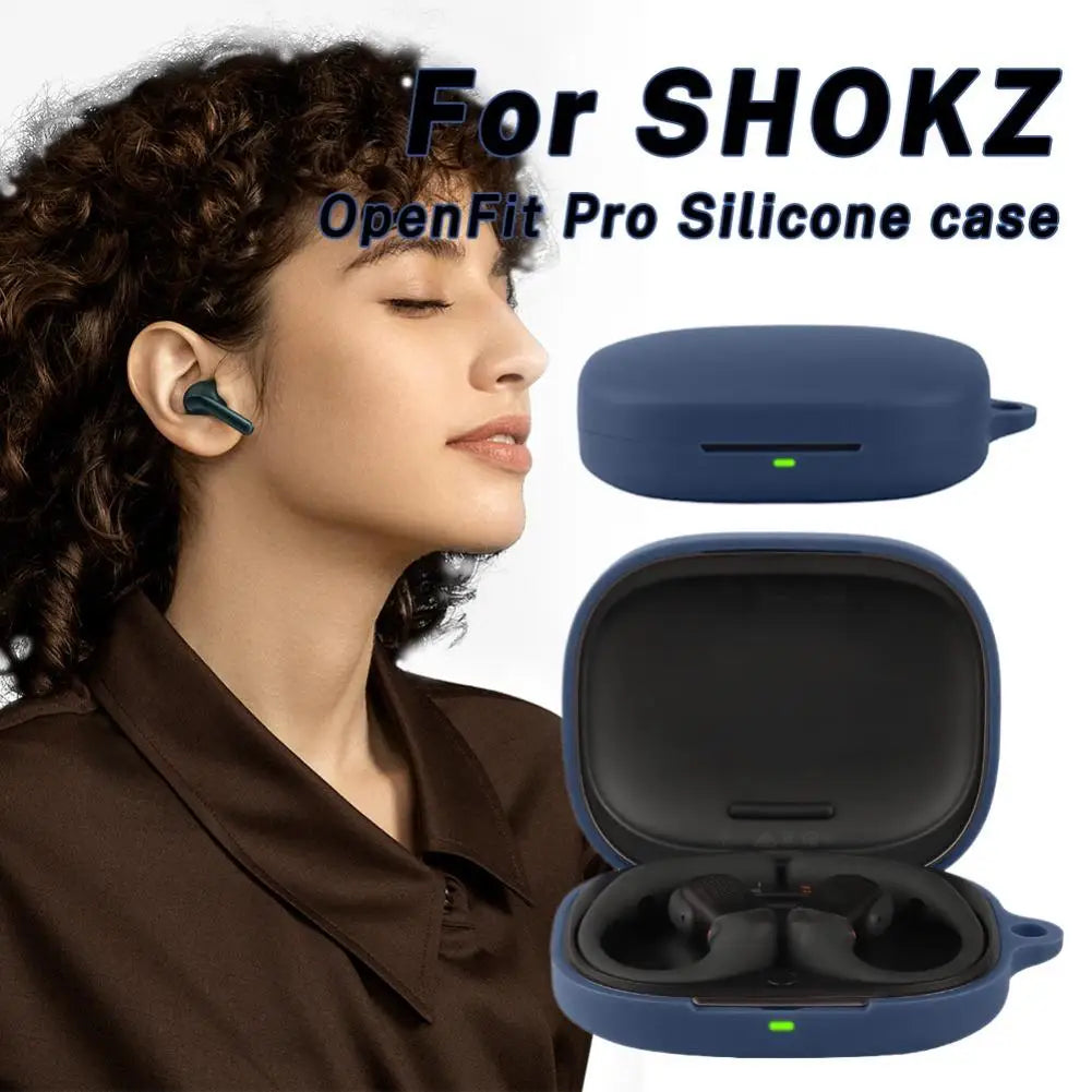 Protective Case for SHOKZ OpenFit Pro T010 Soft Silicone Shockproof Cover with Hook Anti-Fingerprint Dustproof Headphone Shell Quake