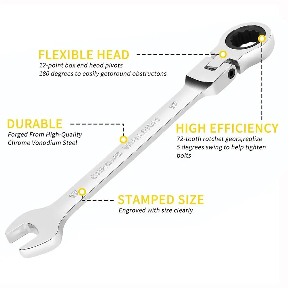 Dual Heads Dual Heads Ratchet Wrench Quick Release 72 Teeth Ratcheting Combination Wrenches Reversible Ratchet Spanner Quake