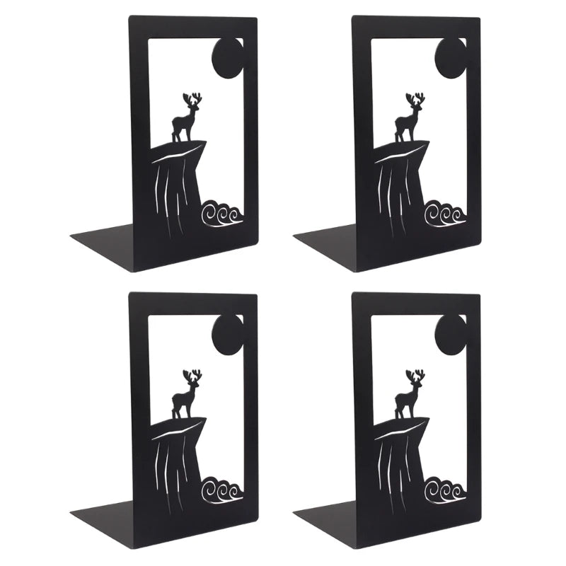Book Supports for Shelves Metal Decorative Book Ends for Children Desktop Bookends Non-skid Metal Bookends Books Holder K1KF Quake Default Title