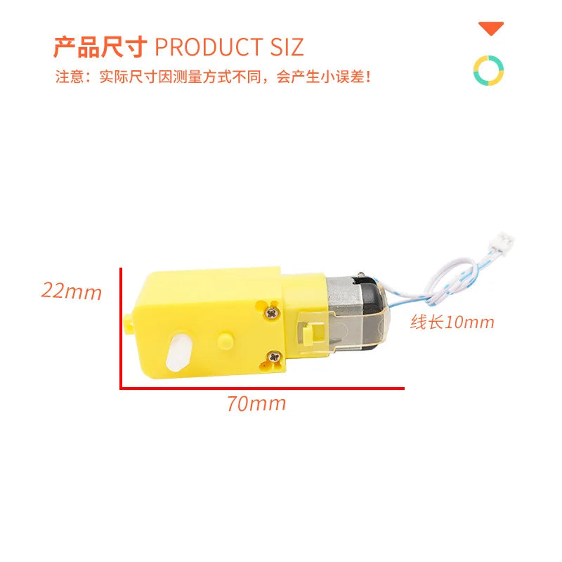 DC- geared motor TT motor smart car accessories, suitable for Arduino maker education DIY manual motor Quake
