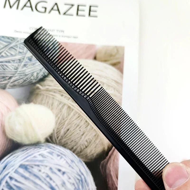 vvocci 5-Piece Wide Tooth Carbon Fiber Salon Cutting Comb Set–Heat Resistant Professional Hairdressing Styling Comb for Barbers Quake