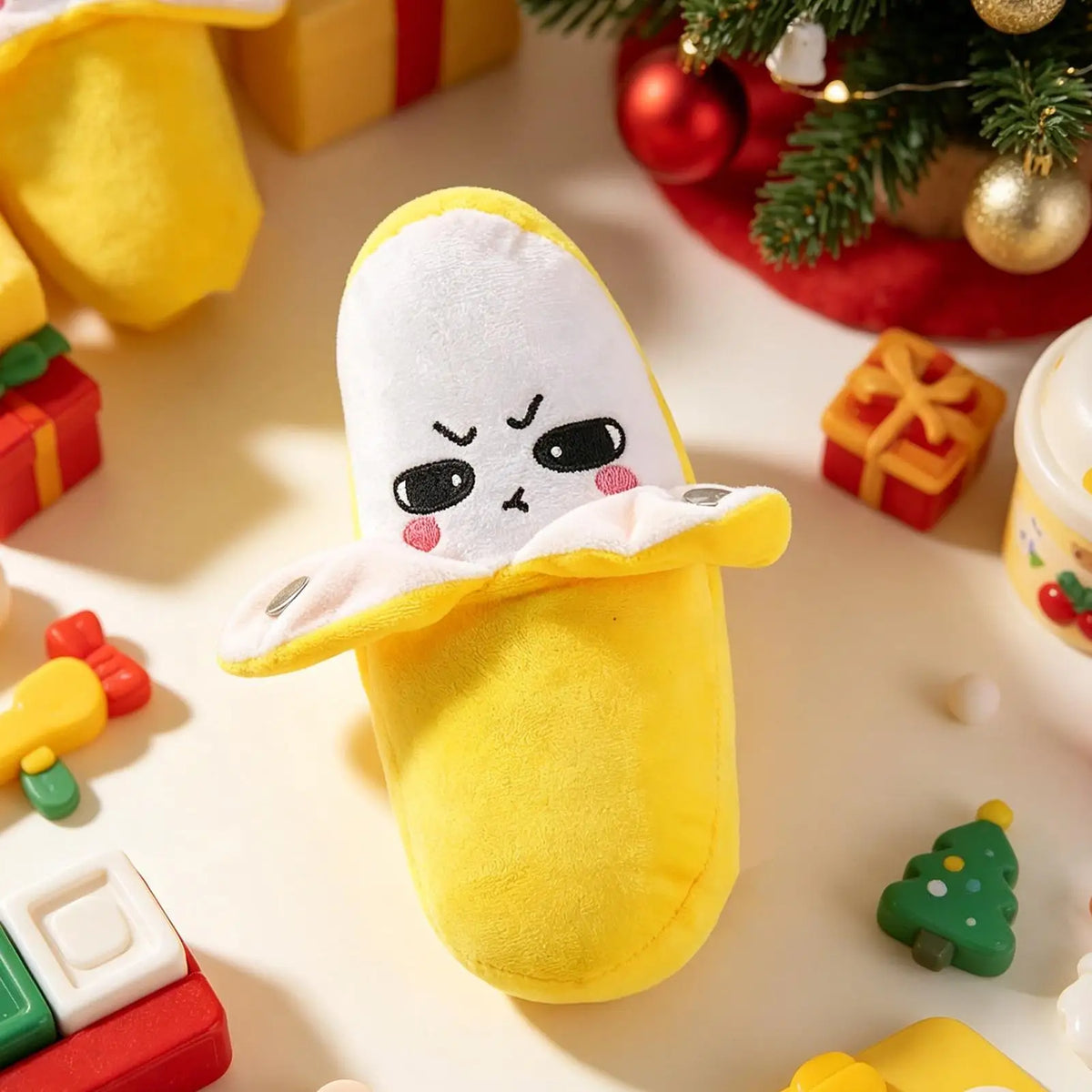 Stuffed Banana Touch-Sensor Cute Expression Doll Plush Musical Piano Fake Banana for Kids Young Children Birthday Party Sofa Quake