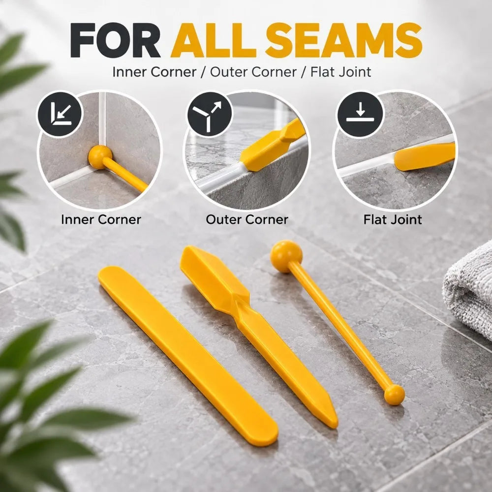 10/1Set Caulking Tools Caulk Finishing Tool Kit for Bathroom Floor Kitchen Wall Tile Gaps Epoxy Grouting Sealing DIY Hand Tool Quake