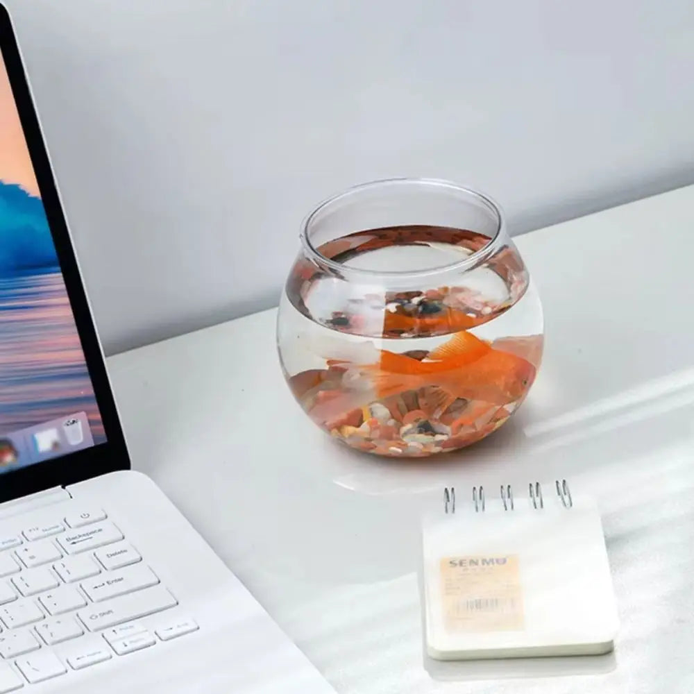 New Transparent Fish Tank Round Unbreakable Aquarium Plastic Lightweight Small Fish Bowl Home Decor Quake