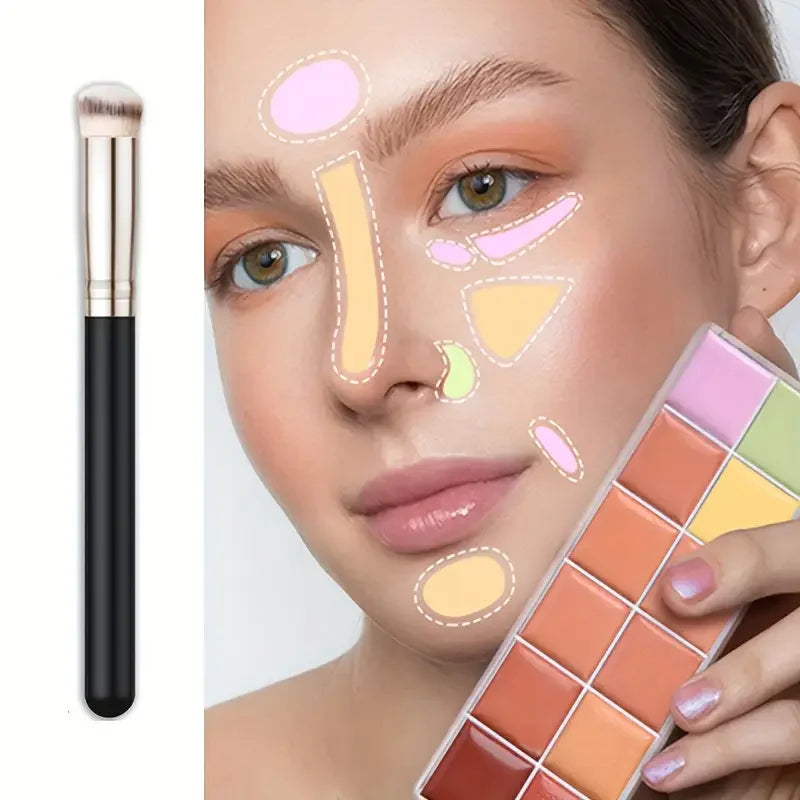 VERONNI 12Color Concealer Palette with Brush-Natural Cream Acne Spot Dark Circles Cover Face Foundation Brighten Cosmetic Makeup Quake