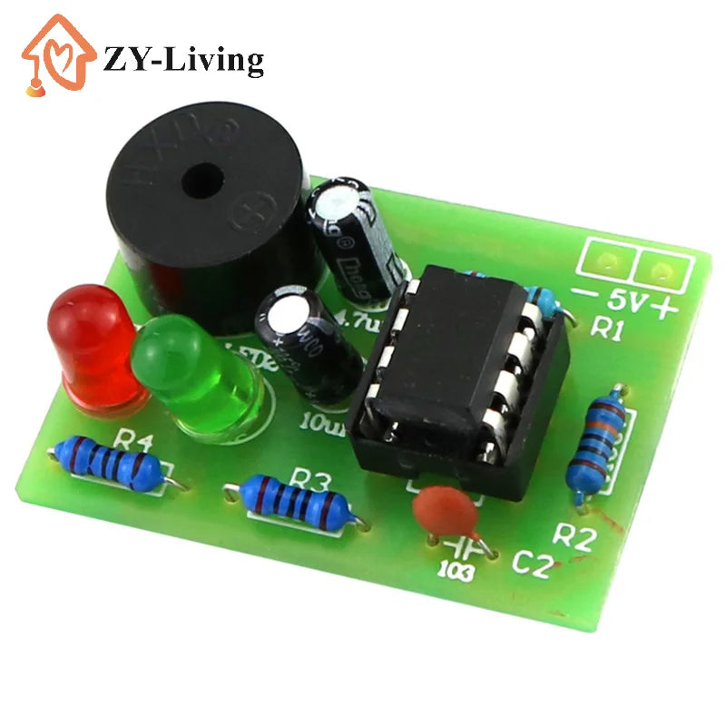 NE555 DIY Kit - LED Flasher & Signal Generator Circuit With PCB For Electronics Education & Solder Practice Quake