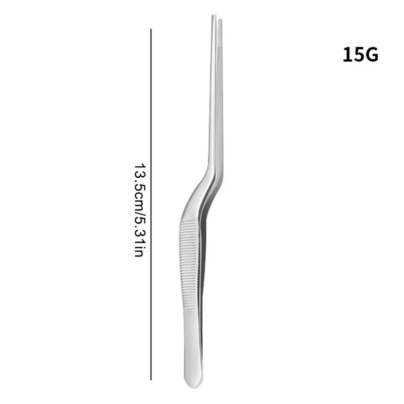 vvocci Forceps Angled Clamp Nasal Tool Removal Ear Nose Eyelash Remover Cleaner Tweezer Earpick WaxCurved Earwax Tweezers Clip Quake M110 Silver