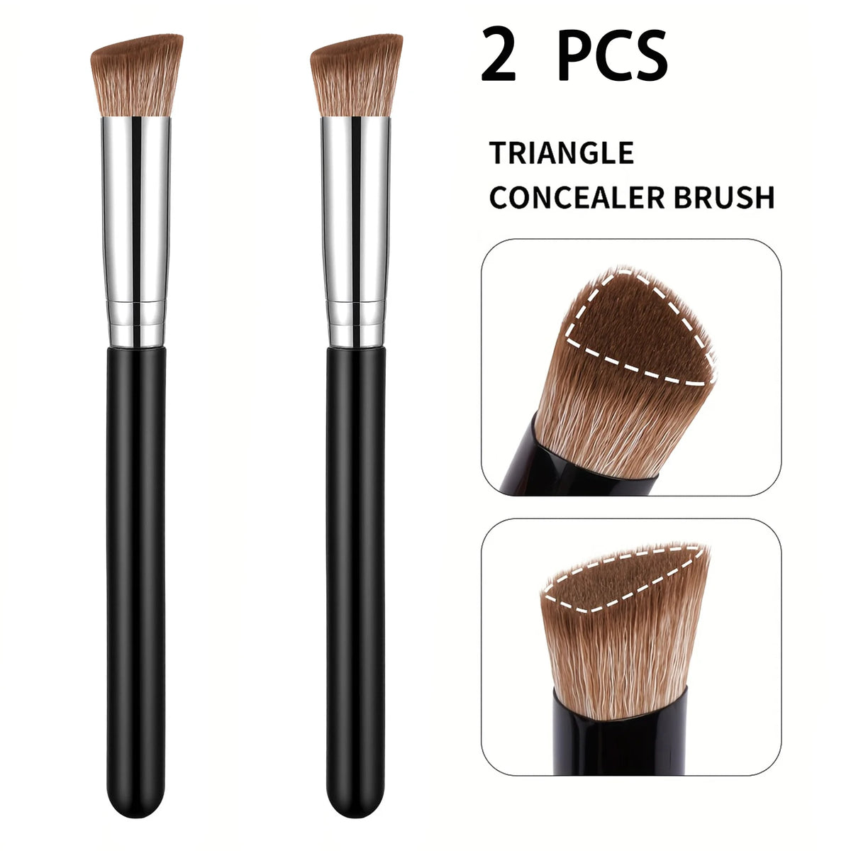 Makeup Brush Professional Concealer Brush, Triangle Brush Head, Soft Bristles Quake
