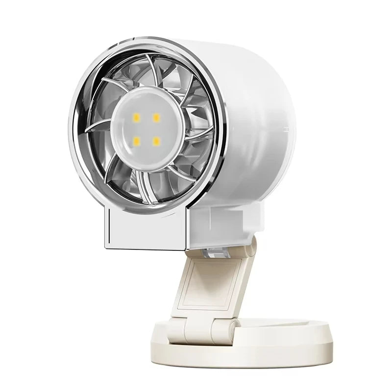Magnetic Folding Small Fan Powerful Cold Air For Rapid Cooling With Soft Fill Light Suitable For Live Selfies And Summer Travel Quake Beige 1400mAh