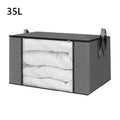 35L/60L/90L Foldable Storage Box Non-woven Fabric Transparent Window Storage Organizer With Lids Dustproof Quake 35L
