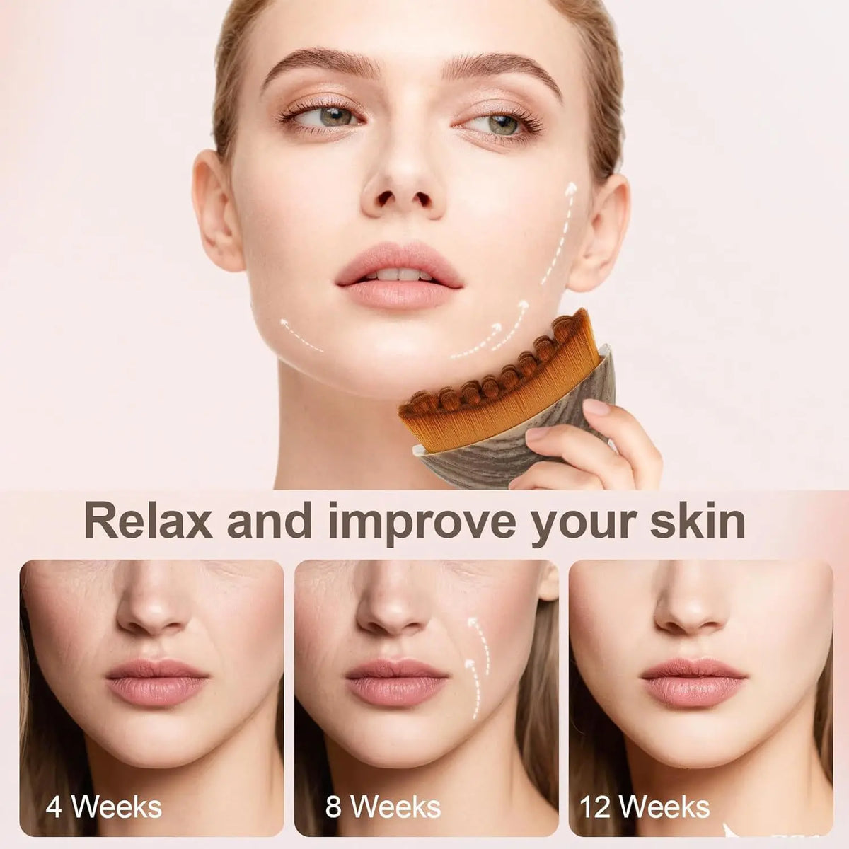 Facial Contouring Lymphatic Drainage Dry Brushing Tool for Jawline Sculpting Facial Massager Party Stage Makeup Skin Care Quake