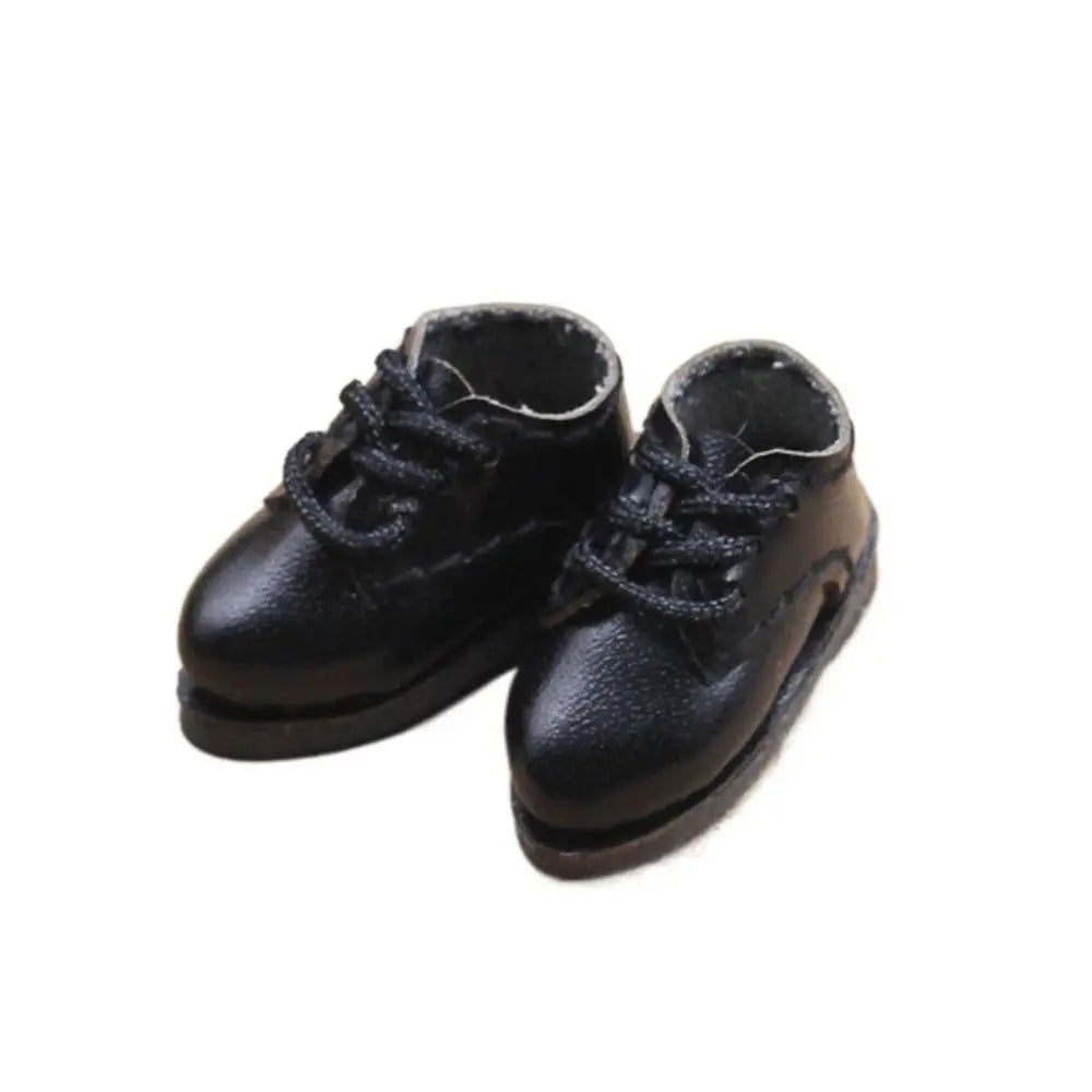 Multiple Colour 1 Pair Ob11 DOD 1/12 Bjd Doll Shoes All-Match PU Leather Body9 GSC YMY Shoes Delicate Cute Quake Black 2