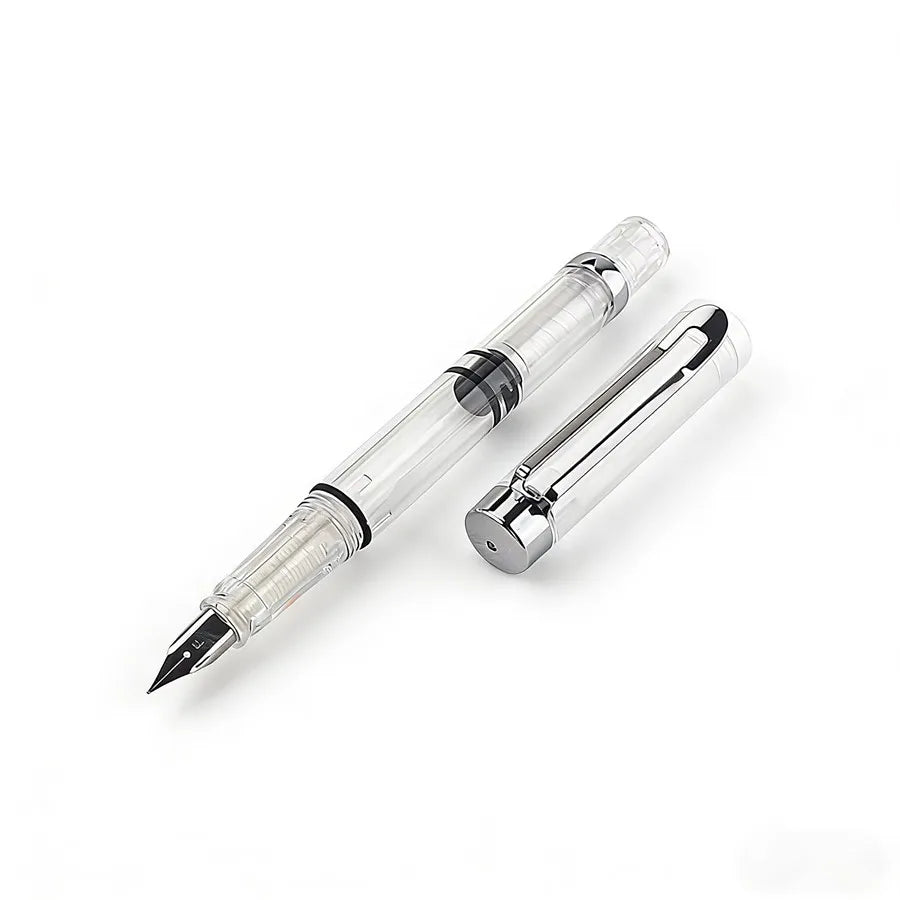Special Offer Piston Fountain Pen Fine Nib 0.5mm Transparent Piston Ink Pen School Business Office Gift Writing Pen Quake I F 0.5MM