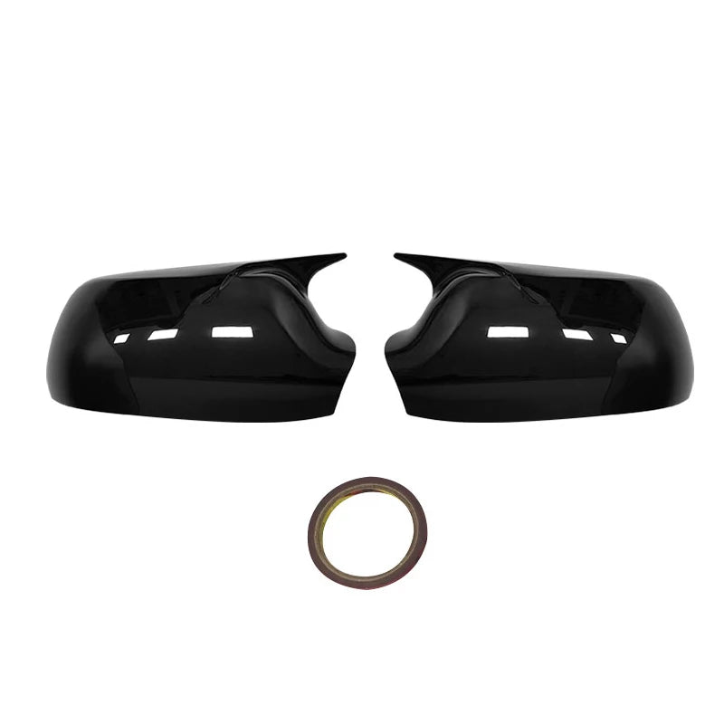 For Mazda 2 3 6 2003 2004 2005 2006 2007 2008 Rearview Side Mirror Cover Wing Cap Exterior Door Rear View Case Trim Carbon Fiber Quake Gloss Black