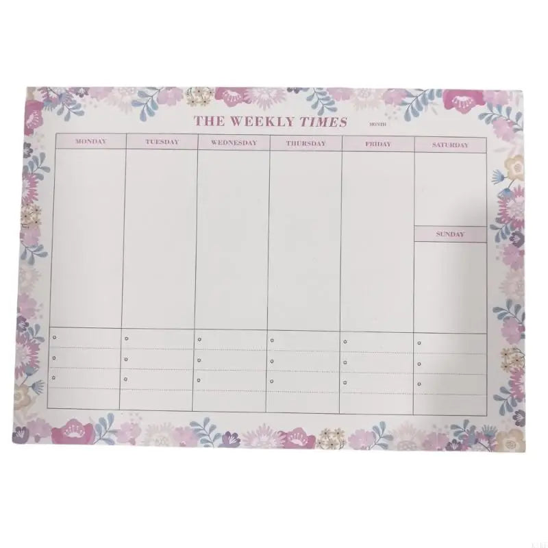 Tearable Weekly Planner Notepad 60 Sheets Paper Note Memo Pad 24.5X17.5cm For Daily Schedules Task Note Organization K1KF Quake pink lace CN