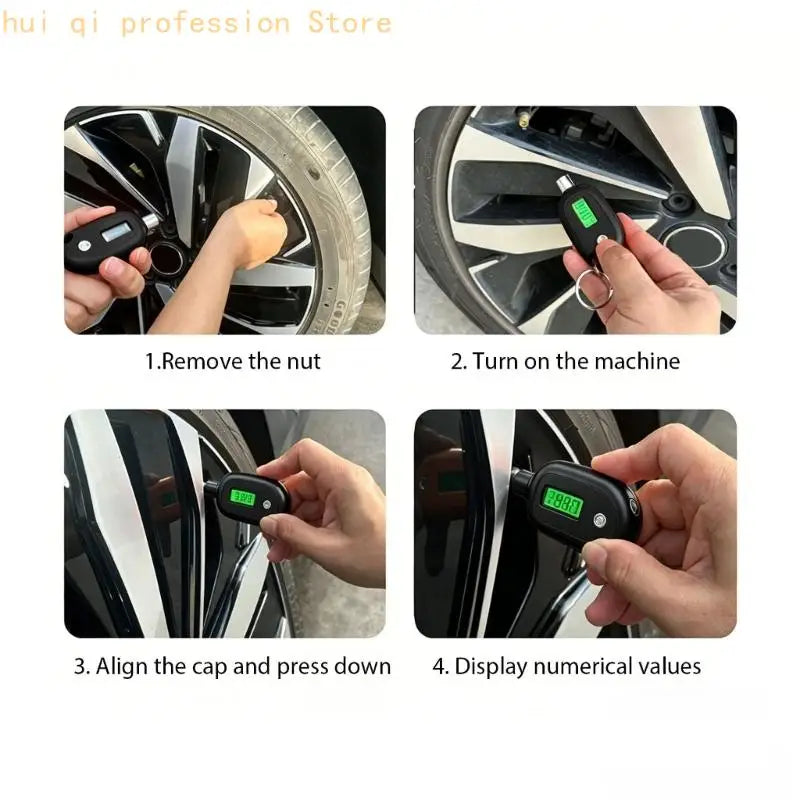 High Precisions Digital Tire Pressure Gauge With 4 Unit Mode And Auto Shutdown For Vehicle Safety Check H8WE Quake