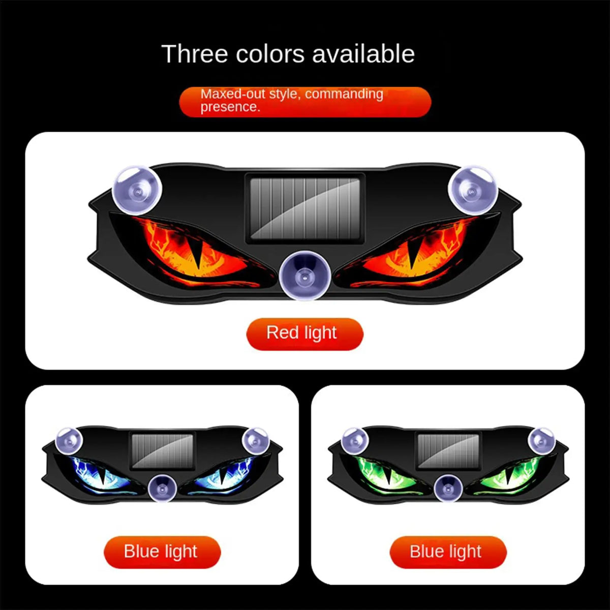 Solar Eye LED Warning Light Waterproof Reflective for SUV Truck Van RV Bike Motorcycles Sports Daily Windshield Rear Garage Driv Quake
