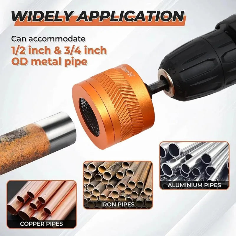 Metal Pipe Grinding Polishing Cleaner 1/4-inch Hex Shank Electric Drills Tool Copper Pipe Cleaner for Cleaning Rust Stains Paint Quake