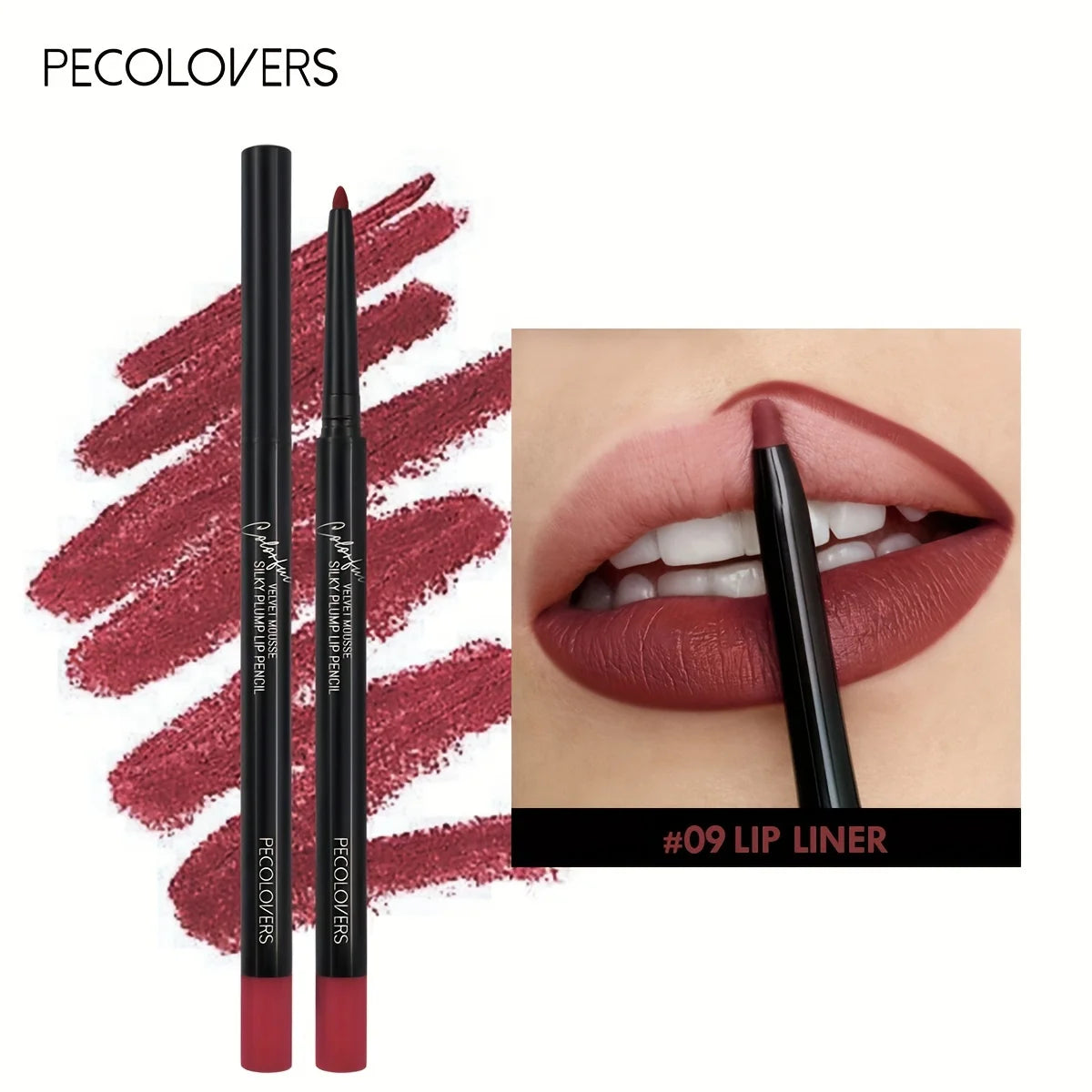 Nude Brown Lip Liner Pencil Lipstick Matte Smooth Waterproof Lipliner Long Lasting Non-stick Cup Lipstick Pen Beauty Makeup Quake 09