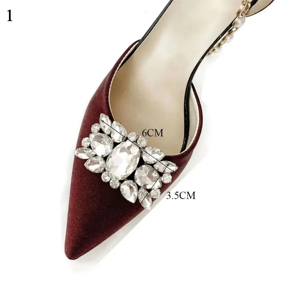 1Pcs Removable Shoe Clips Wedding Bride Shoes Decoration Women High Heel Charms Jewelry Rhinestones Crystal Shoes Decoration Quake 1