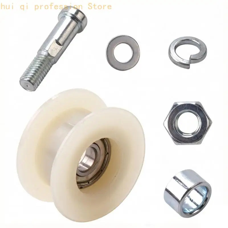 Chain Guide Roller Assembly for Cycle Chain System Maintenance, Engineering-Plastic Roller with Metal Mounting Bracket Quake