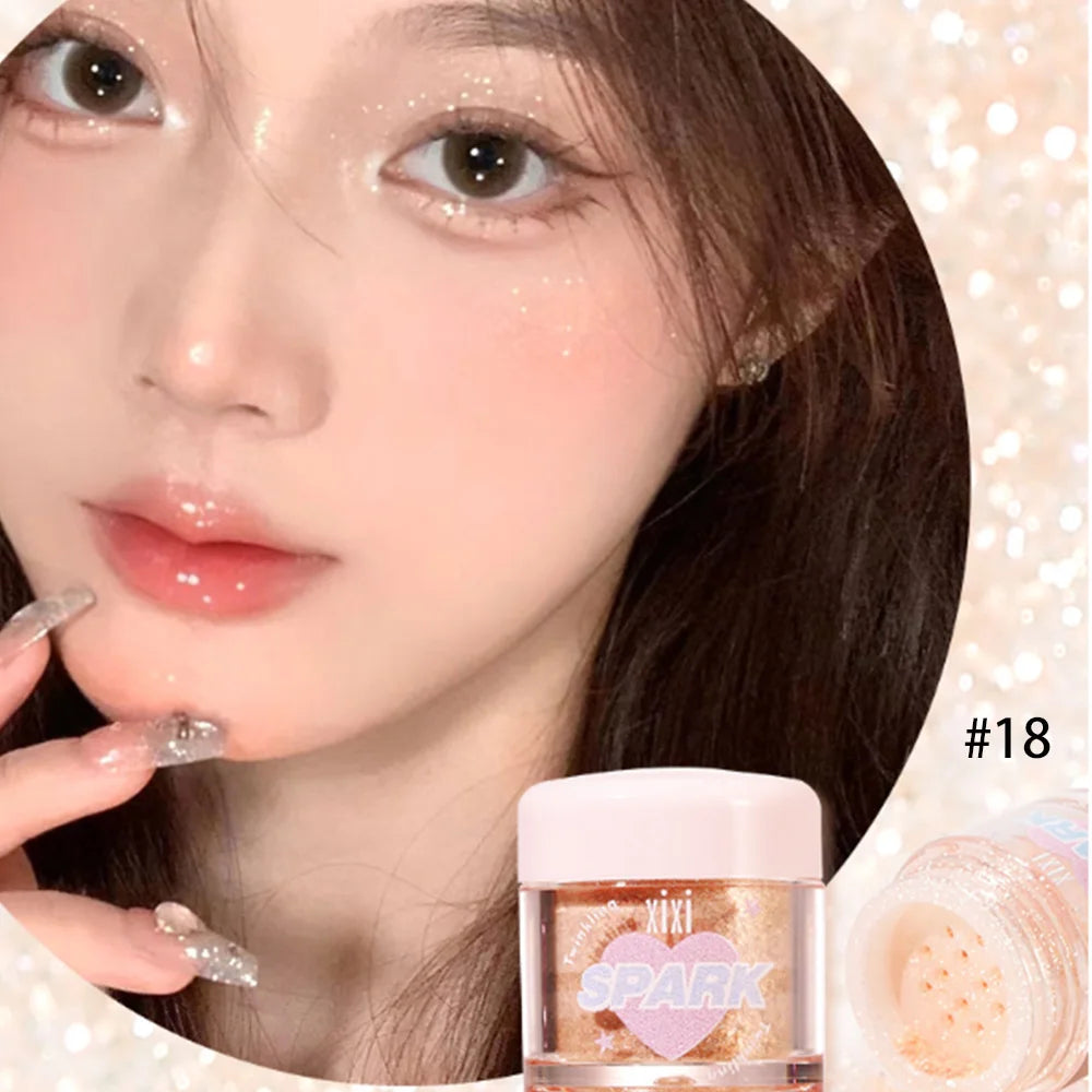 Shimmer Highlighter Powder,Contour Blush for Brightening and Defining Your Features Create a Sparkling Look,For Face and Eyes Quake