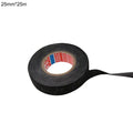 25m Tape Cable Harness High Temperature Resistance Adhesive Cloth Insulation Tape Filler Adhesive Sealant Quake Black 25mm x 25m