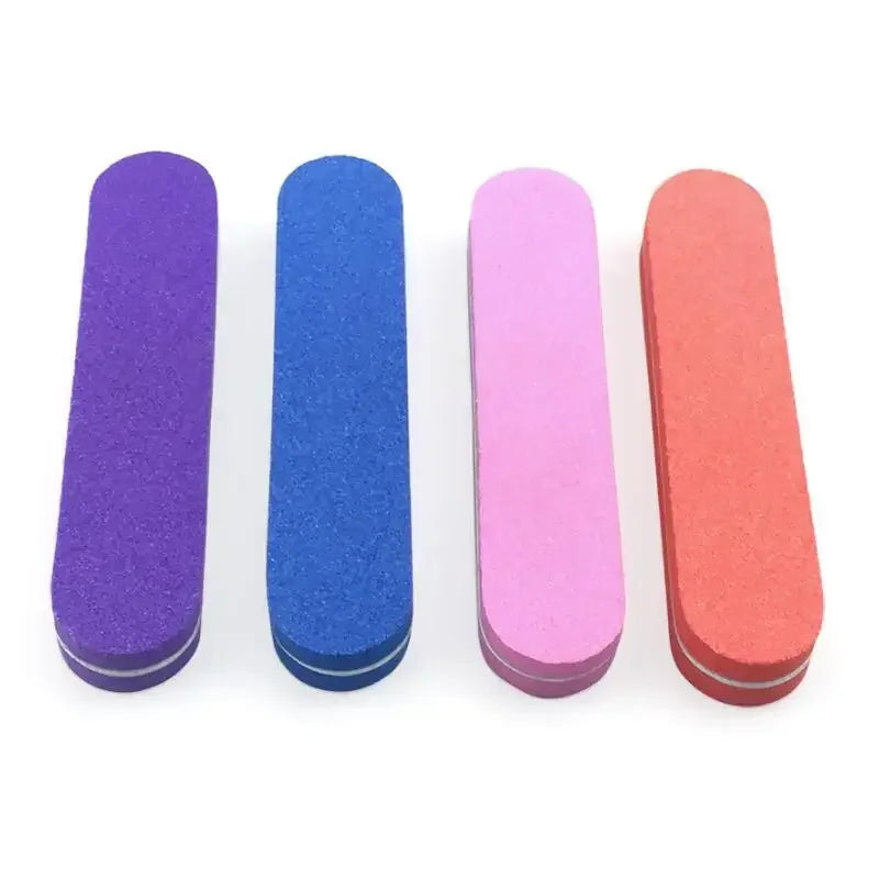 10Pcs Mini Sponge Nail File Buffer Double Side Gentle Buffing Portable Manicure Tool Quake 10Pcs Random Color
