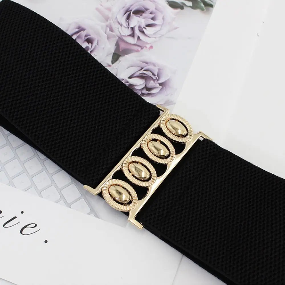 Fashion Wide Stretch Waistband Solid Color Casual Waist Belts Women Clothing Decoration Decoration Belt Quake