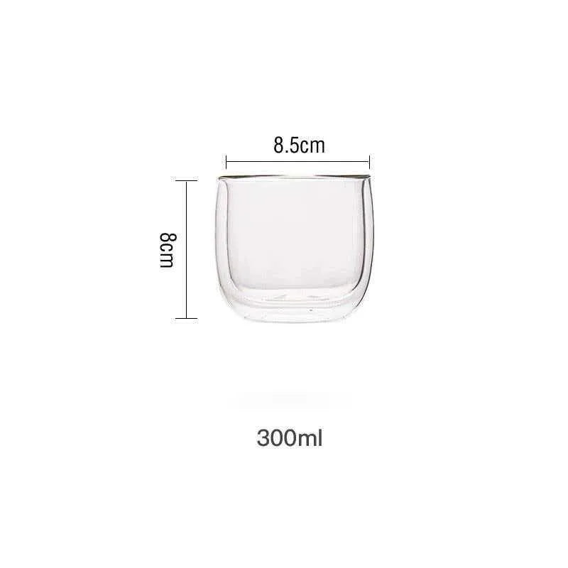 YWDL Glass Coffee Mug High Borosilicate Heat Resistant 240ml/300ml for Coffee Lovers Home Office Gift Clear Cup Reusable Quake 300ml 201-300ml