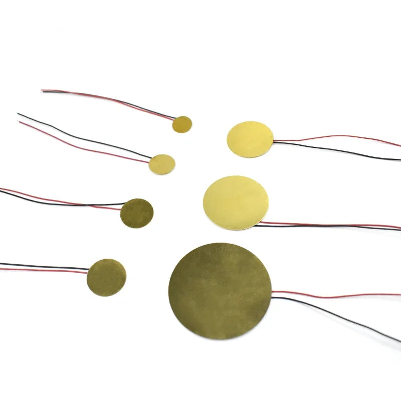 10pcs Buzze Piezoelectric Piezo Ceramic Copper sheet 12/15/18/20/27/35MM/50MM Sounder Sensor Trigger Drum Disc With Copper Wire Quake