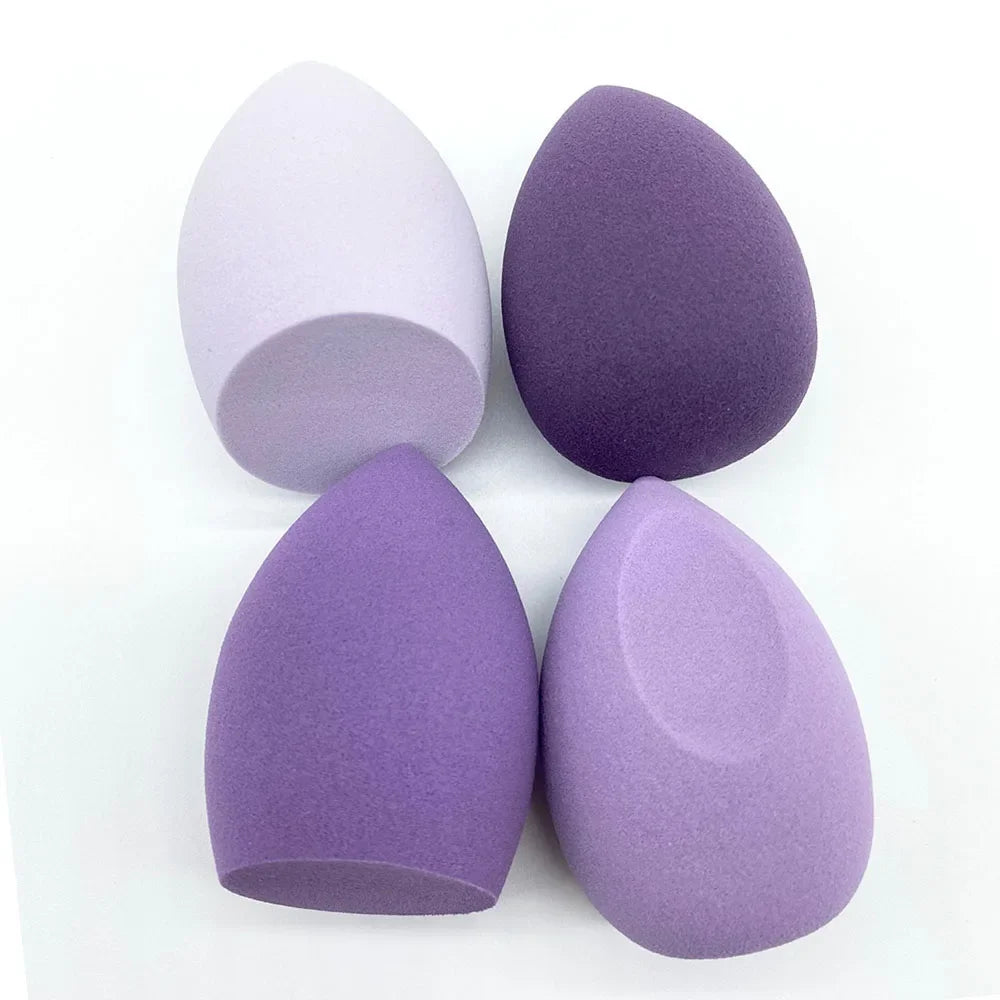 Make Up Sponge Tools Sponge 4pcs Powder Beauty Cosmetic Egg Foundation Makeup Puff Dry and Wet Combined Powder Puff Bevel Cut Quake M81 purple no box