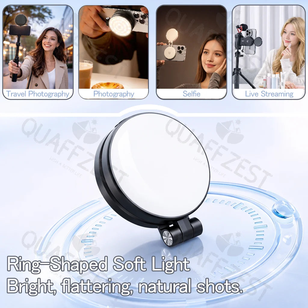 4 in 1 Phone Mount 1.3m Extendable live Tripod Selfie Stick Support LED Ring Dual Light Mirror Stand for Phone Quake