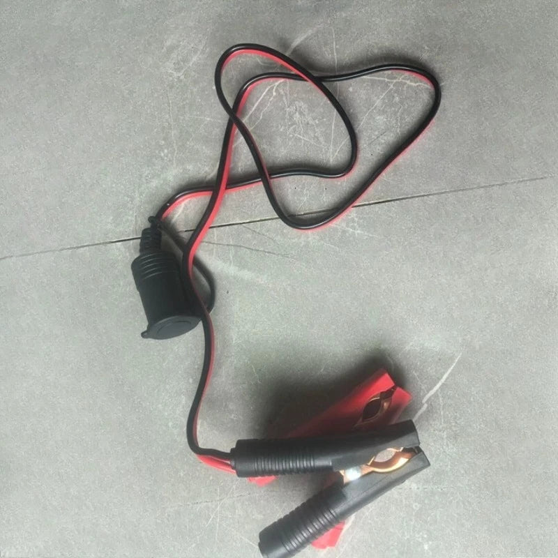 Universal Automotive 12V Battery Clip Adapter Cable 12AWG Pure Copper Wire for Cigarette Lighter Socket Vehicle Power Connection Quake