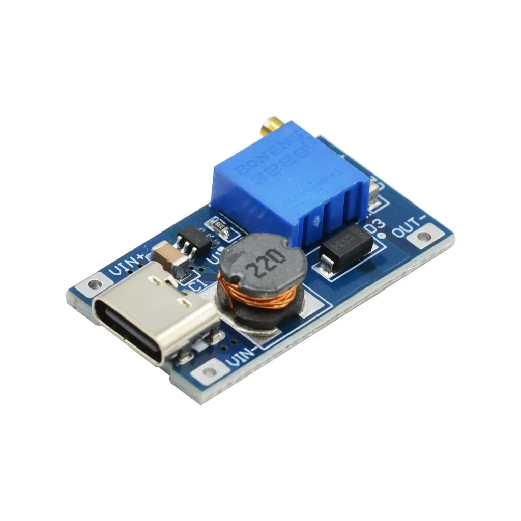 MT3608 DC-DC Adjustable Boost Module 2A Boost Plate Step Up Module with MICRO USB 2V-24V to 5V 9V 12V 28V Quake