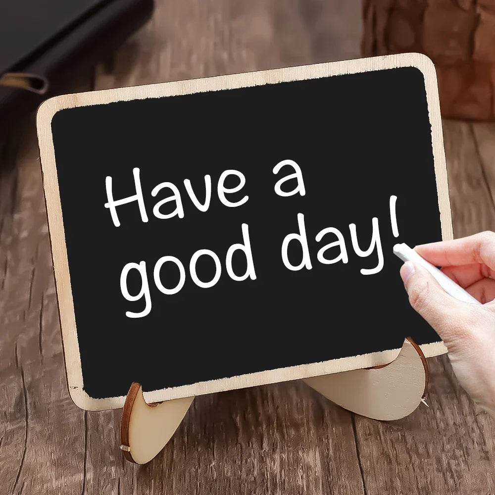 20/1PCS Wooden Blackboard Mini Board Message Label Sign Chalkboard Portable Table Decoration for Birthday Wedding Home Party Quake