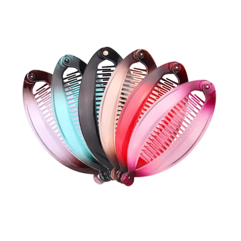 New Fashion Banana Shape Hair Clip Gradient Color Fish Clip Hairpins Hair Accessories for Women Hair Clip Clamp DIY Accessories Quake