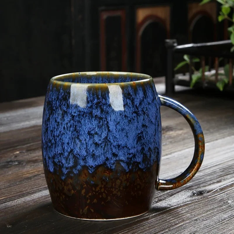 Creative and Personalized Mug Large Capacity Simple Ceramic Men's and Women's Couple Japanese Style Coffee Cup Quake