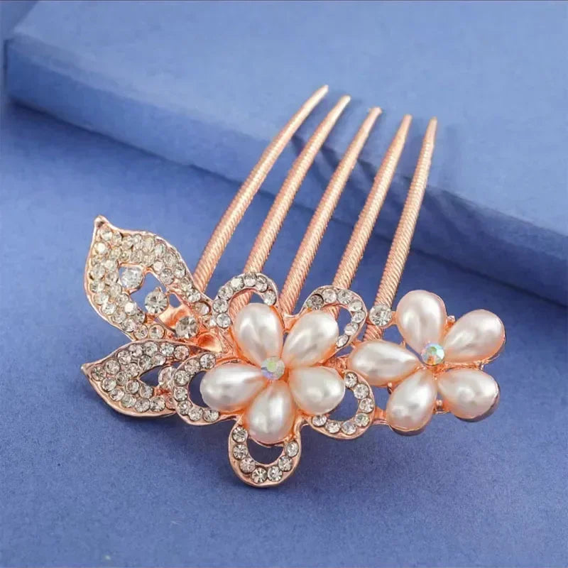 Women Crystal Hair Braiding Clip Elegant Vintage Hairpin Girls Elegant Rhinestone Hair Accessories Crystal Hairpins Barrettes Quake FS407