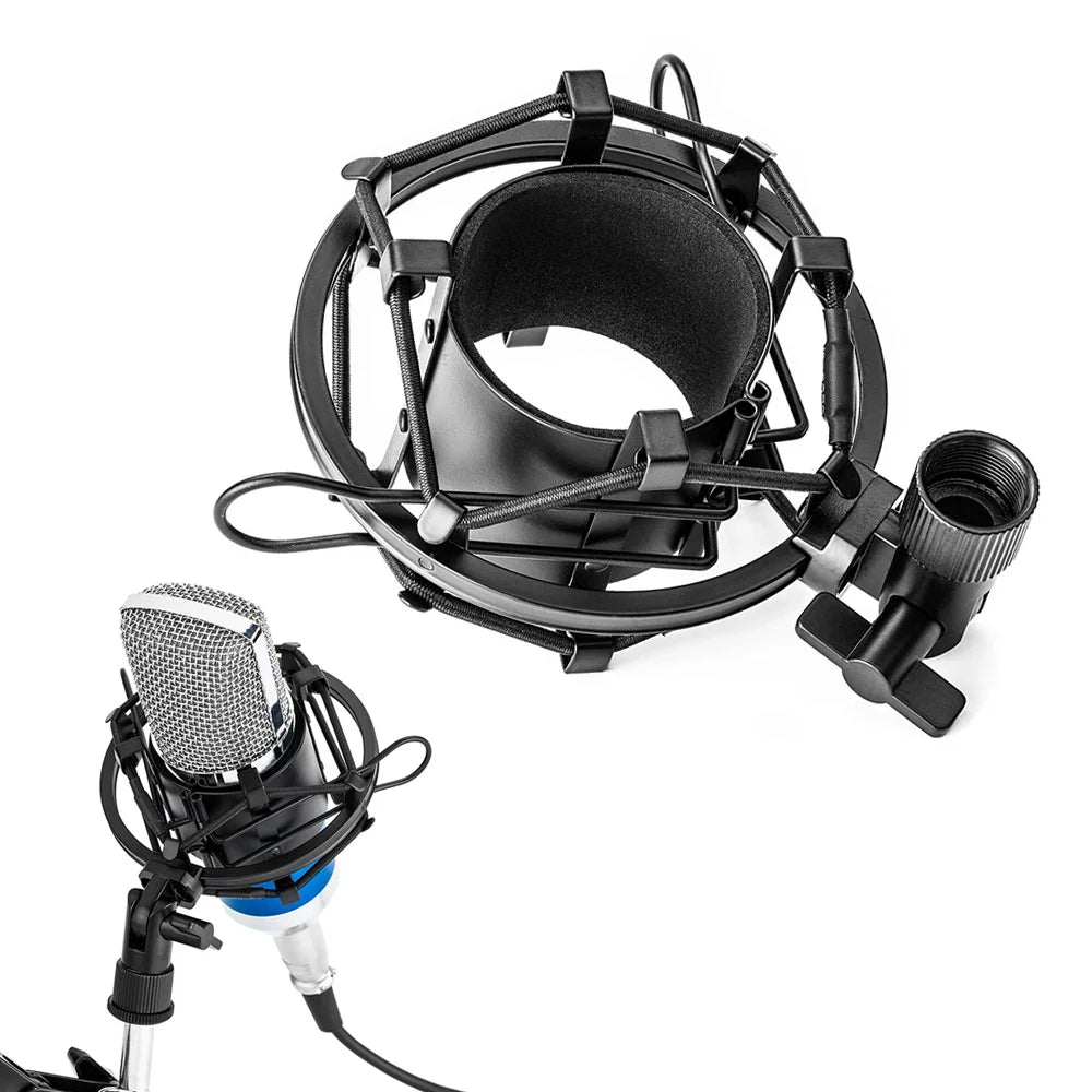 Universal Microphone Shock Mount Anti Vibration Isolation Clip Holder for 42.4mm Condenser Mic Quake