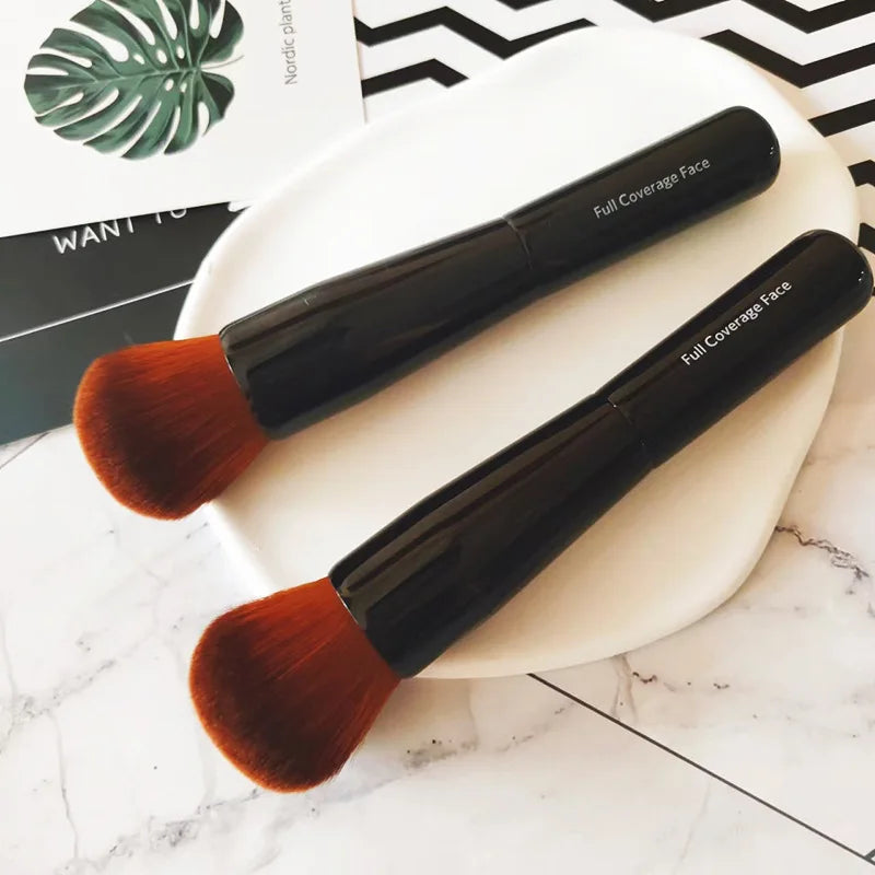 Portable Black Traceless Foundation Brush Round Head Foundation Contouring Makeup Brush Cosmetic Beauty Essential Tools Quake