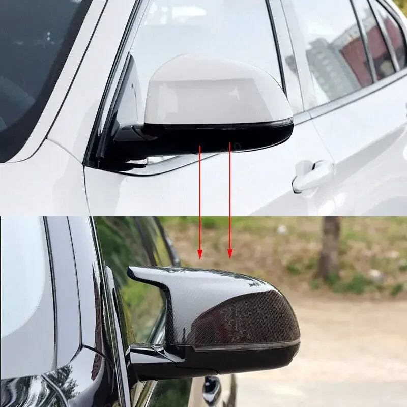 For BMW X3 F25 X4 F26 X5 F15 X6 F16 2014-2018 Car Replacement Rearview Side Mirror Cover Wing Cap Exterior Door Case Trim Carbon Quake
