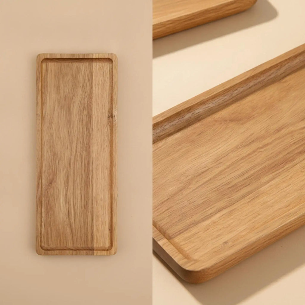 Lightweight Wood Serving Tray for Desserts and Drinks Smooth Grain Finish for Coffee Table Decor Elegant Kitchen Accessory Quake