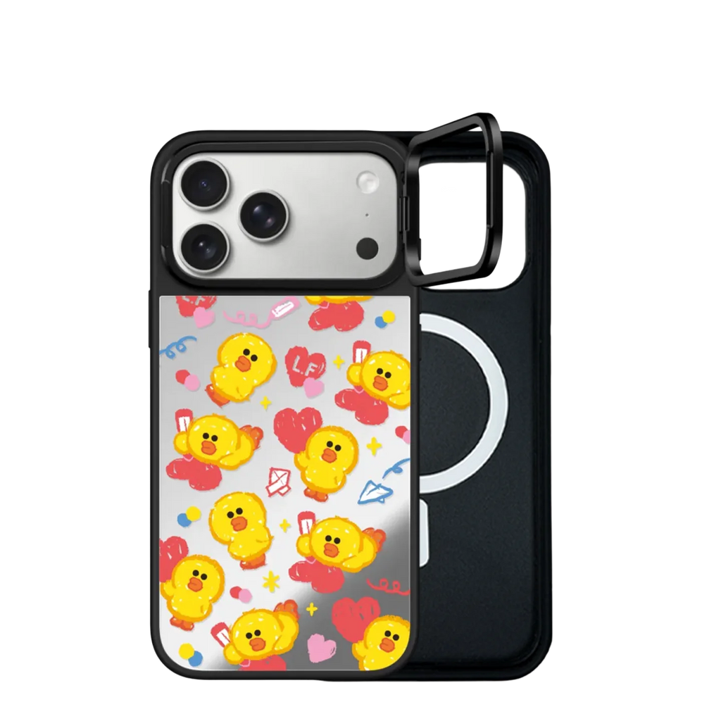 Mirror Magnetic iPhone Case with Ring Stand – 12 to 17 Pro Max