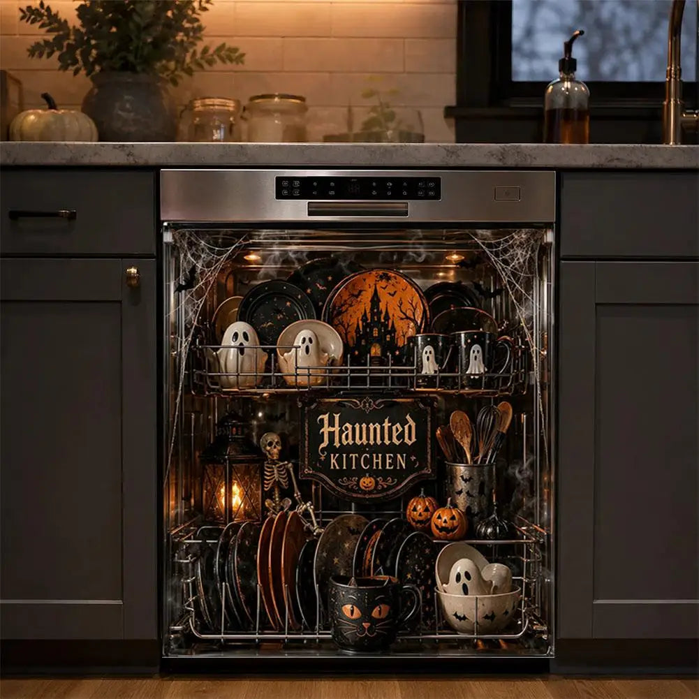 Halloween Dishwasher Magnetic Cover Full Magnet Waterproof Kitchen Appliance Protector for Refrigerator Washing Machine Quake