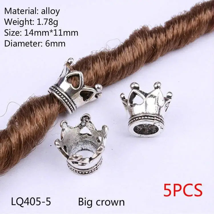 5-50 Pcs/set Opening Silver Hair Ring Hip-hop Hair Braid Charm Dreadlock Beads Clips Cuffs Rings Jewelry Dreadlocks Accessories Quake 5pcs 13