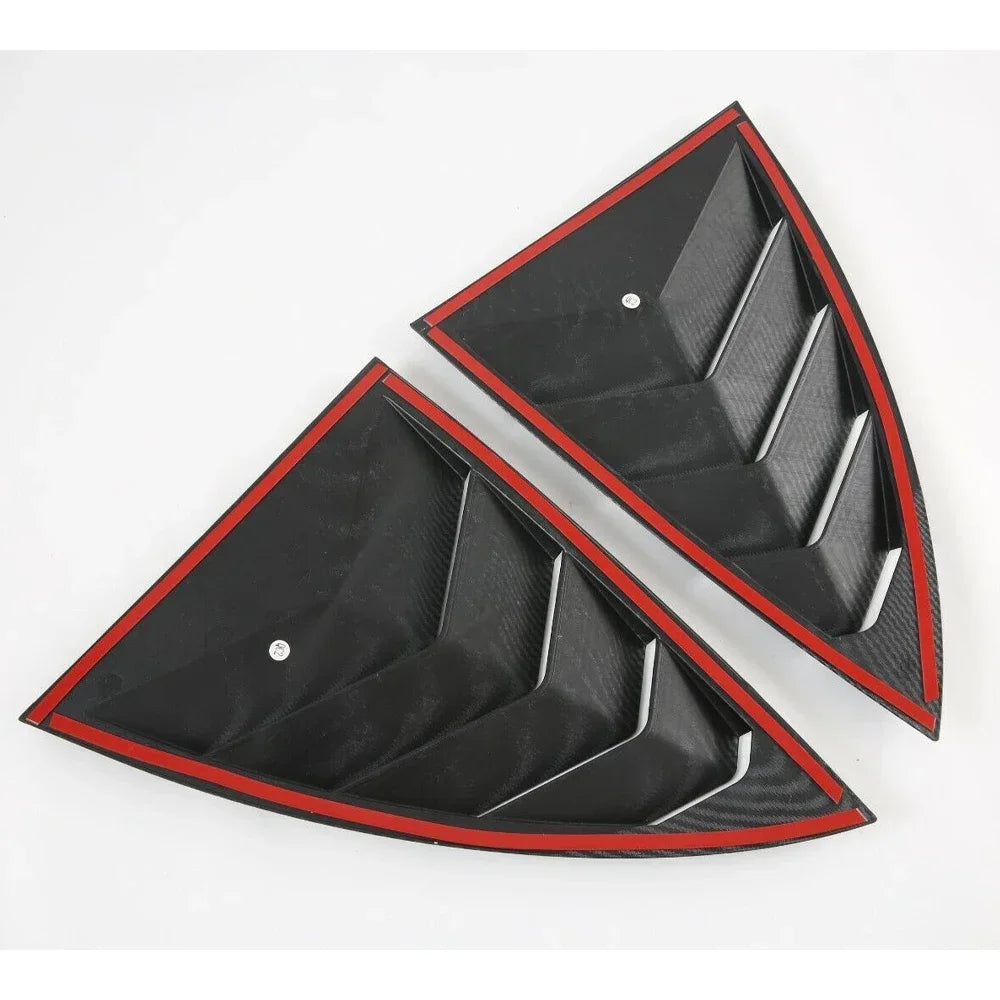For Tesla Model Y 2019-2023 Car Rear Louver Window Side Shutter Cover Trim Sticker Vent Scoop ABS Carbon Fiber Black Accessories Quake