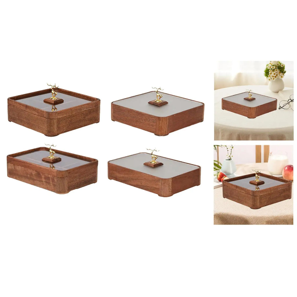 Nut and Candy Serving Tray Divided Serving Tray with Lid Veggie Tray Appetizer Platter Home Decor Dried Fruit Tray for Sweets Quake